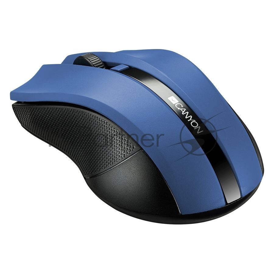 Мышь беспроводная Canyon MW-5 синий, 1600 dpi, радиоканал, USB, кнопки - 4