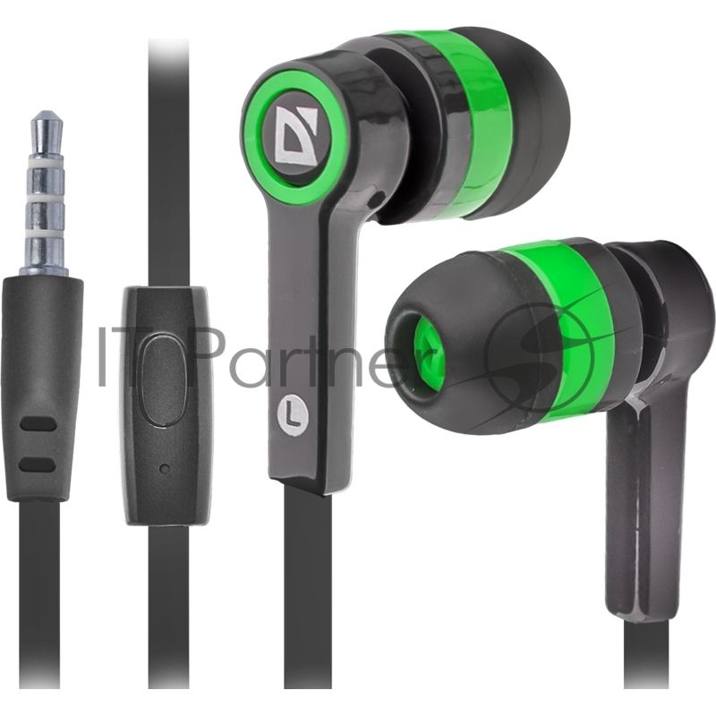 Наушники Defender Pulse 420 черный/зеленый