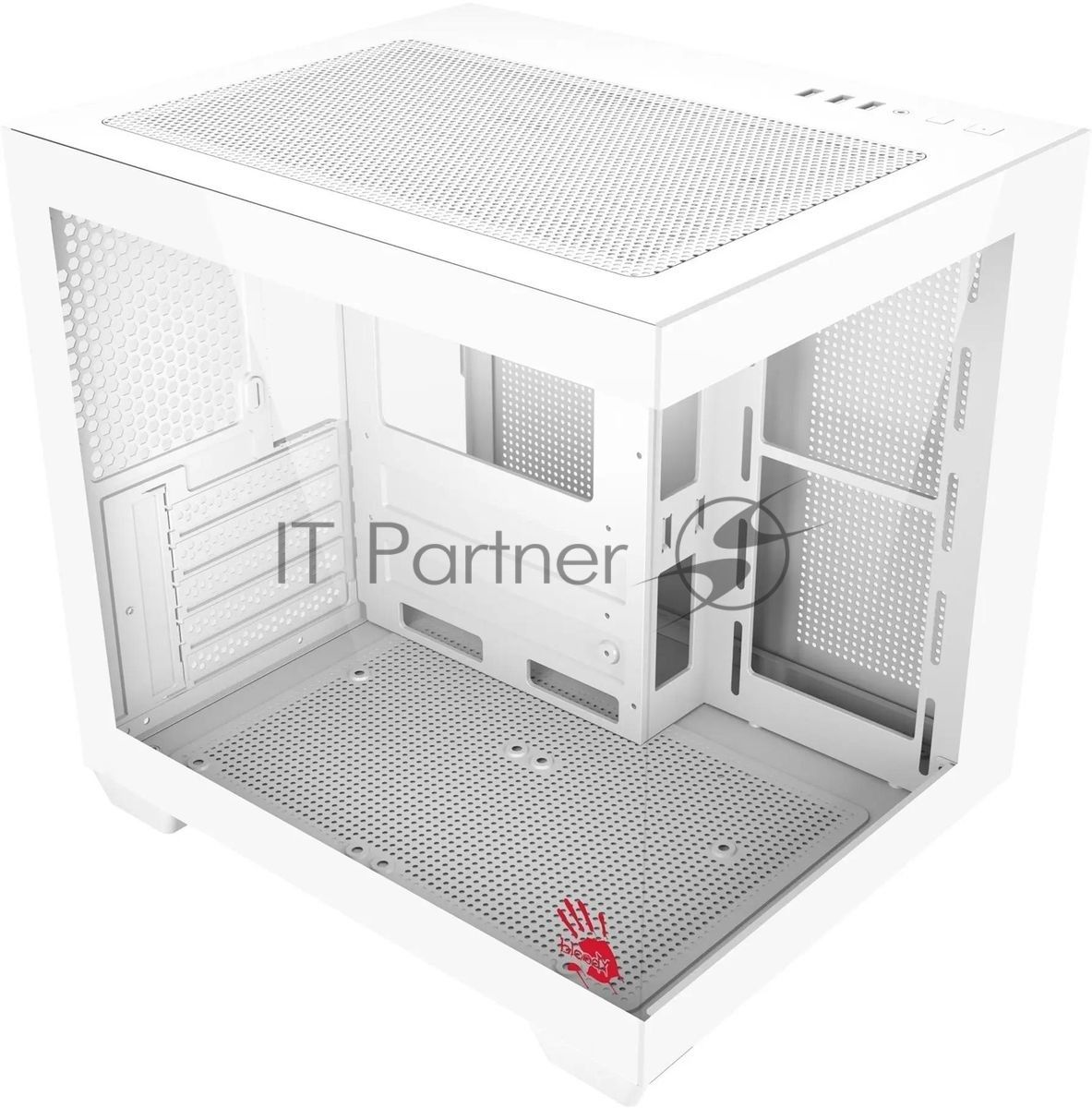 Компьютерный корпус Bloody CC-121 белый без БП mATX 7x120мм 1xUSB2.0 1xUSB3.0 audio