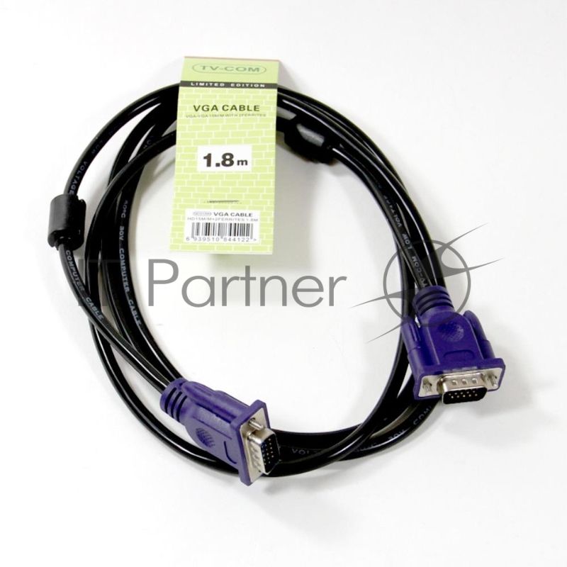 Кабель соединительный SVGA (15M/M) 1,8m 2 фильтра TV-COM QCG120H-1.8M