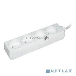 Удлинитель Iek WYP10-06-04-01-N белый, 1,5 м, 4 евророзетки, 2200 Вт