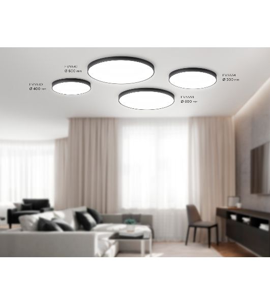 Потолочный светодиодный светильник Ambrella light FV5542 BK черный LED 130W 4200K D800*58 (Без ПДУ)