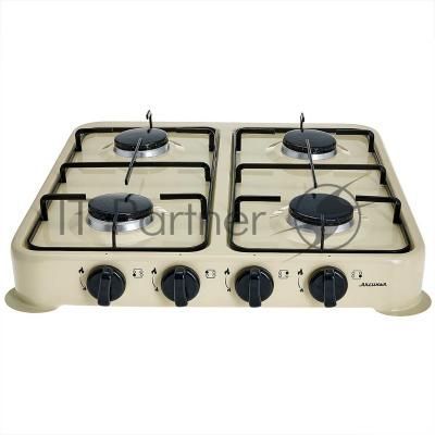 Настольная плита газовая АКСИНЬЯ КС-108 четырехконфорочная, бежевый
