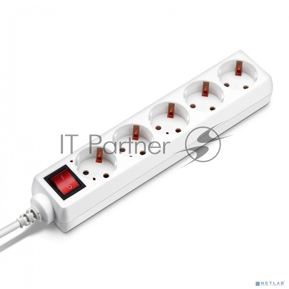 Сетевой удлинитель Buro BU-PS5.5/W 5 м (5 розеток) белый (пакет ПЭ)