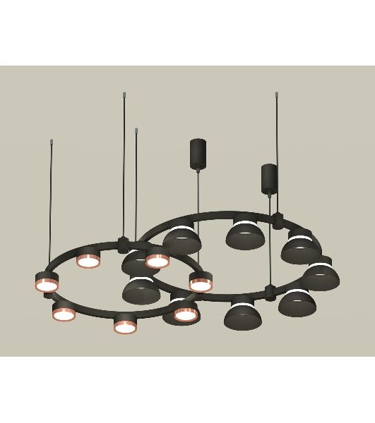 Светильник Ambrella light XR92091100/16 SBK/PPG/FR черный песок/золото розовое полированное/белый матовый GX53