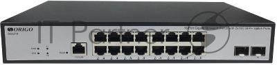 Коммутатор управляемый ORIGO OS3218/A1A, L3, 16x1000Base-T, 2x10Gbase-X SFP+, консольный порт RJ-45, комплект для установки в 19" стойку