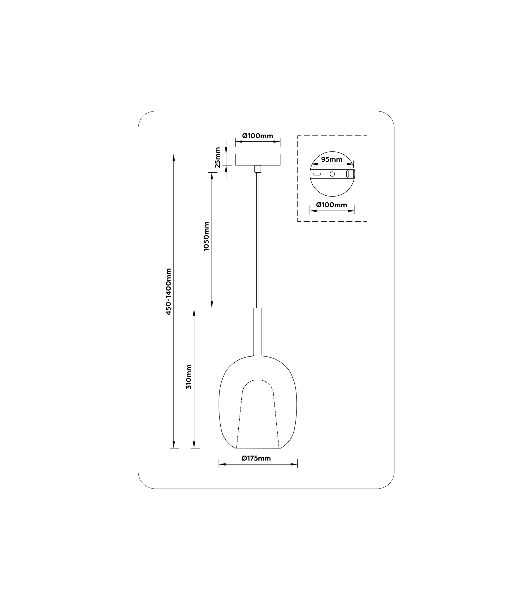 Подвесной светильник Ambrella light LH11125 BK/WH/TI черный/белый/янтарь E27 max 60W D175*310