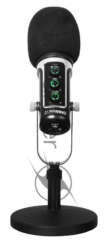 Микрофон проводной SunWind SW-SM500G 1.8м черный