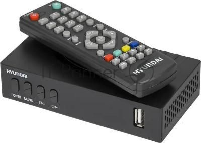 Приставка для цифрового ТВ Hyundai H-DVB440 черный, DVB-T2, DVB-T, DVB-C, HDMI, USB 2.0 x2 Приставка для цифрового ТВ Hyundai H-DVB440 черный, DVB-T2, DVB-T, DVB-C, HDMI, USB 2.0 x2