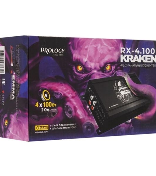 Усилитель автомобильный Prology RX-4.100 KRAKEN четырехканальный