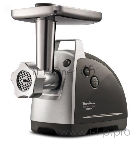 Мясорубка электрическая Moulinex ME688832 черный, 2200 Вт, 4.5 кг/мин, реверс, насадки - 6