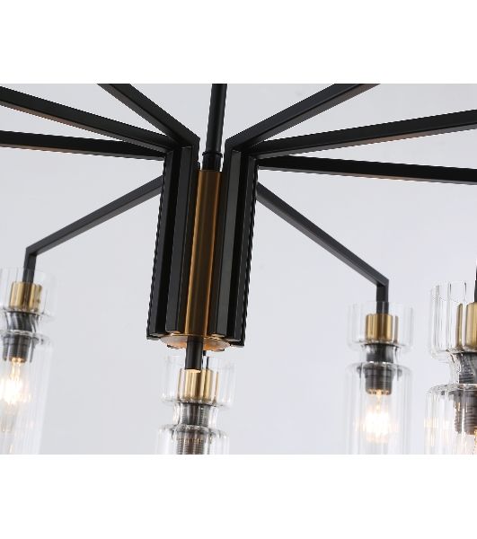 Люстра Ambrella light LH56117/9 BK/BS/CL черный/латунь/прозрачный E14*9 max 40W D765*440