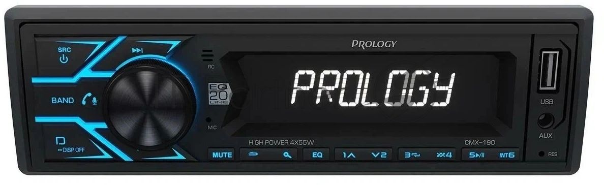Автомагнитола Prology CMX-190, 1 DIN, Bluetooth, USB Type-A, AUX, пульт ДУ