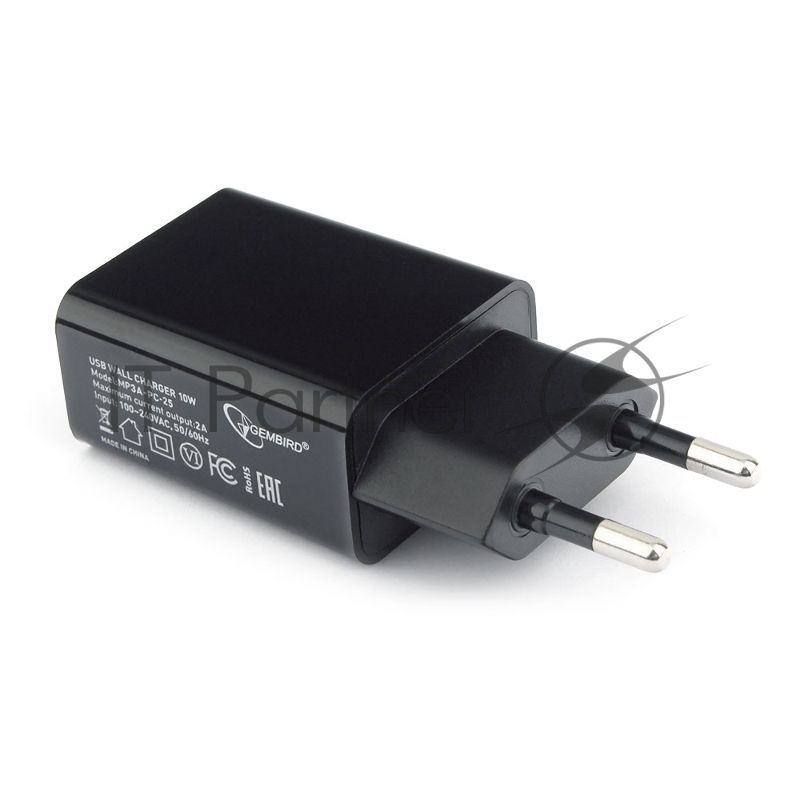 Сетевое зарядное устройство Cablexpert MP3A-PC-25 100/220V - 5V USB 1 порт, 2A, черный