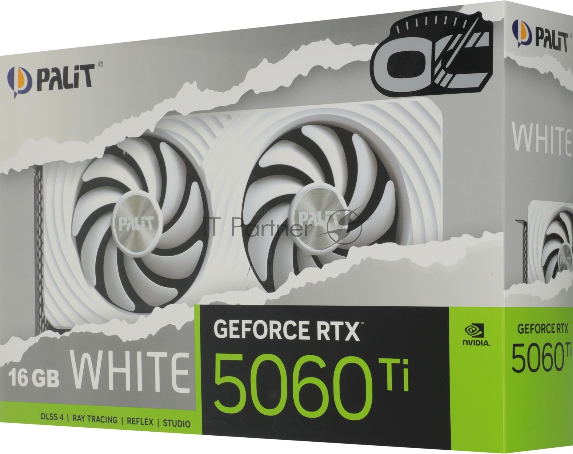 Видеокарта Palit GeForce RTX 5060 Ti WHITE OC, 16 GB GDDR7, 128 bit, 3xDisplayPort, HDMI, GPU 2407 MHz
