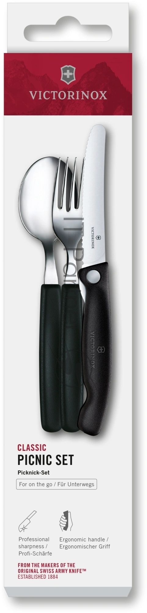 Набор столовых приборов Victorinox Swiss Classic для пикника/офиса набор из 3предм. черный (6.7193.3F)