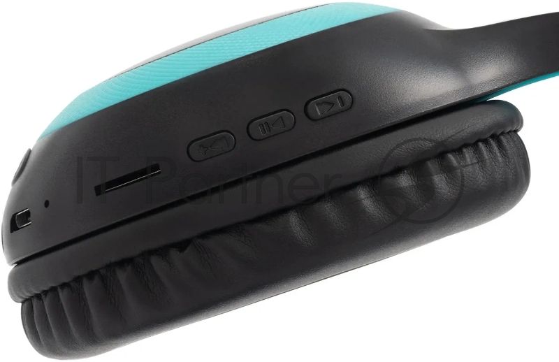 Гарнитура накладные Digma BT-15 черный/голубой беспроводные bluetooth оголовье