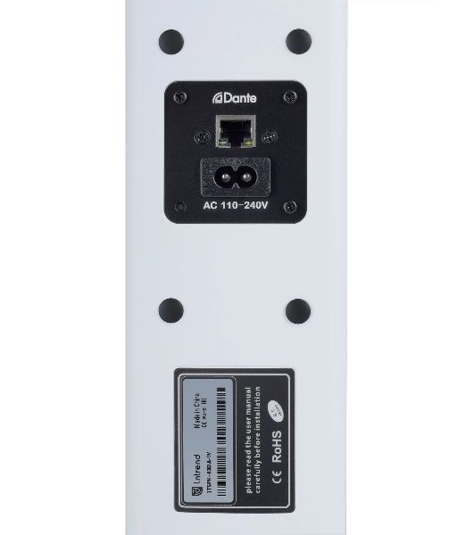 Звуковая колонна Intrend ITSPK-43DA-W активная 4x3", 240 Вт, вход DANTE, питание 110-220В, SPL 107dB, 80Hz18kHz, 20°х120° (VхH), вес 5.3кг, цвет белый, крепление в комплекте, (цена за 1шт., в упаковке 2 шт.)