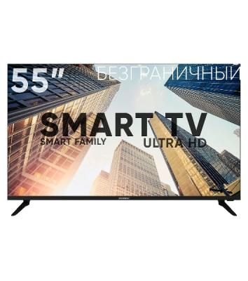 Телевизор Soundmax 55" SM-LED55M02SU черный LED UHD 60Hz Smart TV Android 1.5GB/8GB