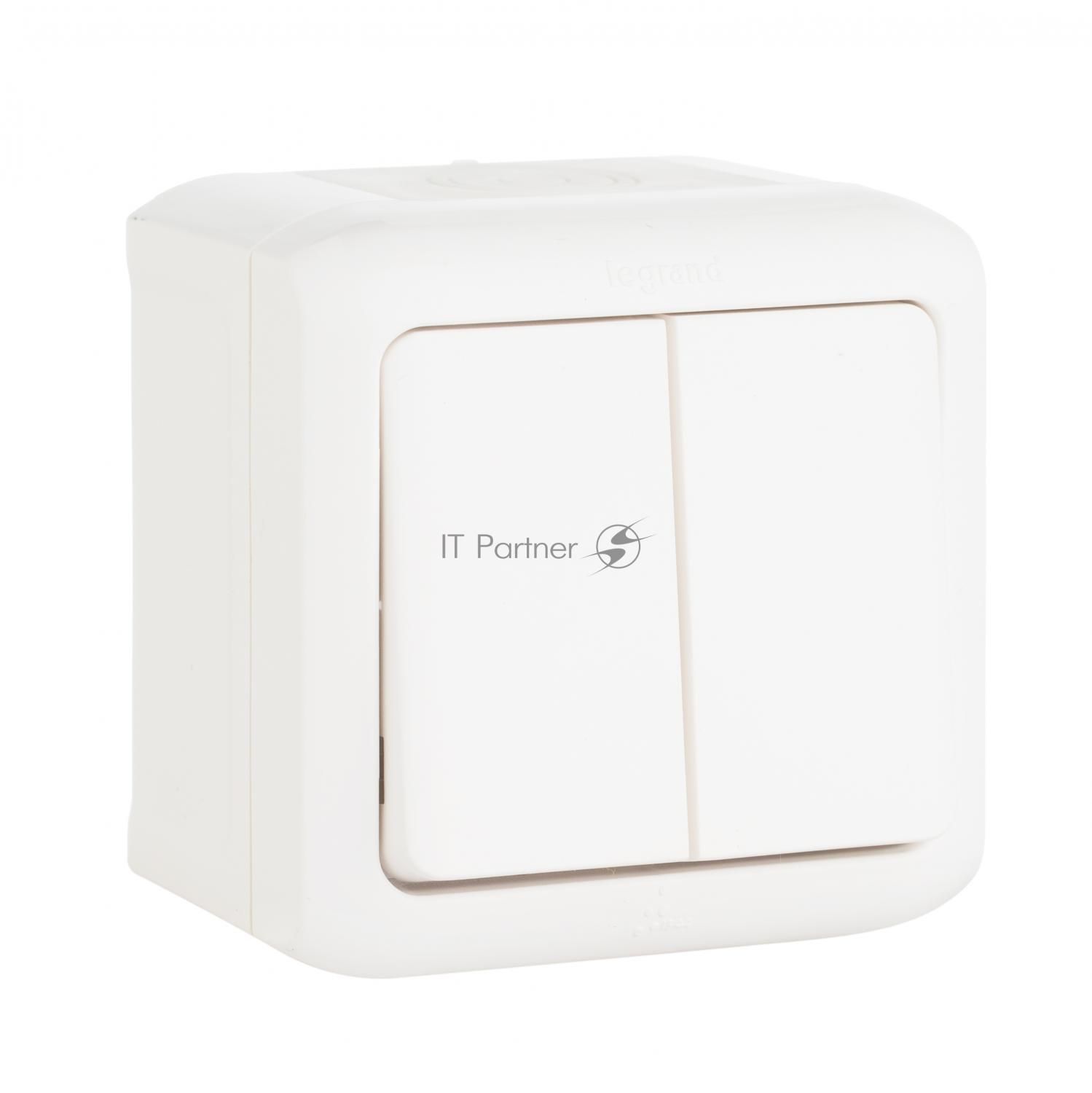 Legrand Legrand 782301 Переключатель двухклавишный IP44 (Белый)