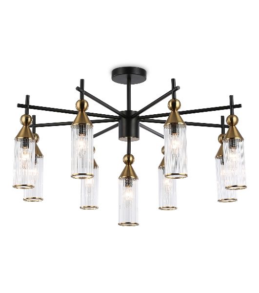 Люстра Ambrella light LH55258/9 BK/BS/CL черный/латунь/прозрачный E14*9 max 40W D770*530