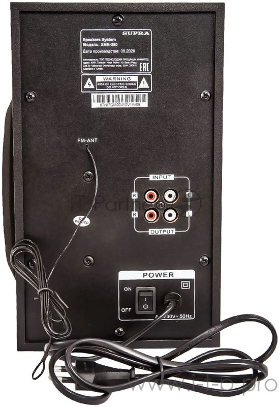 Акустическая система SUPRA SMB-290 (Bluetooth. Максимальная мощность: 550 Вт. Суммарная мощность (RMS) 60 Вт. FM тюнер. USB порт. SD порт. AUX вход. Пульт ДУ.)