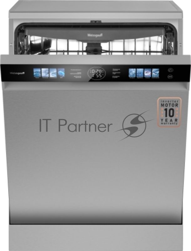 Посудомоечная машина Weissgauff DW 998 Touch Inverter Dual Fan Dry, нержавеющая сталь, 60 см, 15 компл., 47 дБ, класс A+++