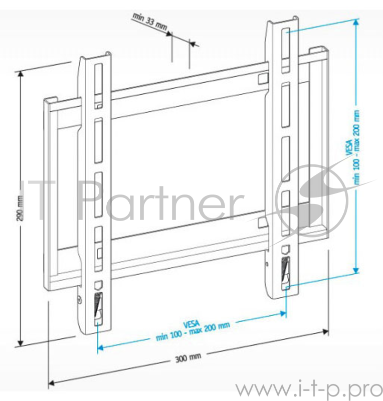 Кронштейн для телевизора Holder LCD-F2608 черный 22"-47" макс.40кг настенный фиксированный
