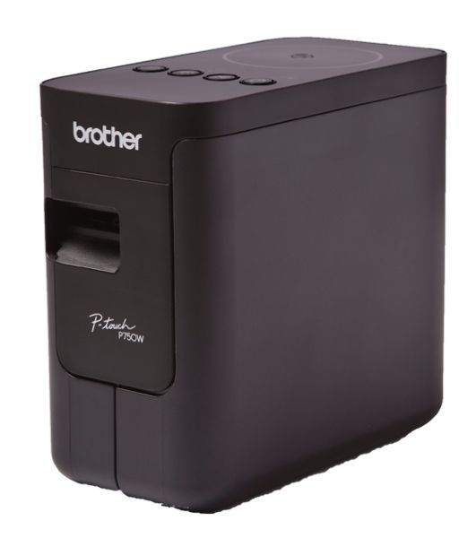 Принтер для наклеек Brother P-Touch PT-P750W (ленты TZe, HSe 3,5/6/9/12/18/24 мм, 30 мм/с, 180х360т/д, автообрез. с полуобрезкой, печать ШК, USB2.0, WiFi, NFC, Wi-Fi Direct, БП, USB-кабель, ПО, лента 24мм/4м, замена PT-2430PC)