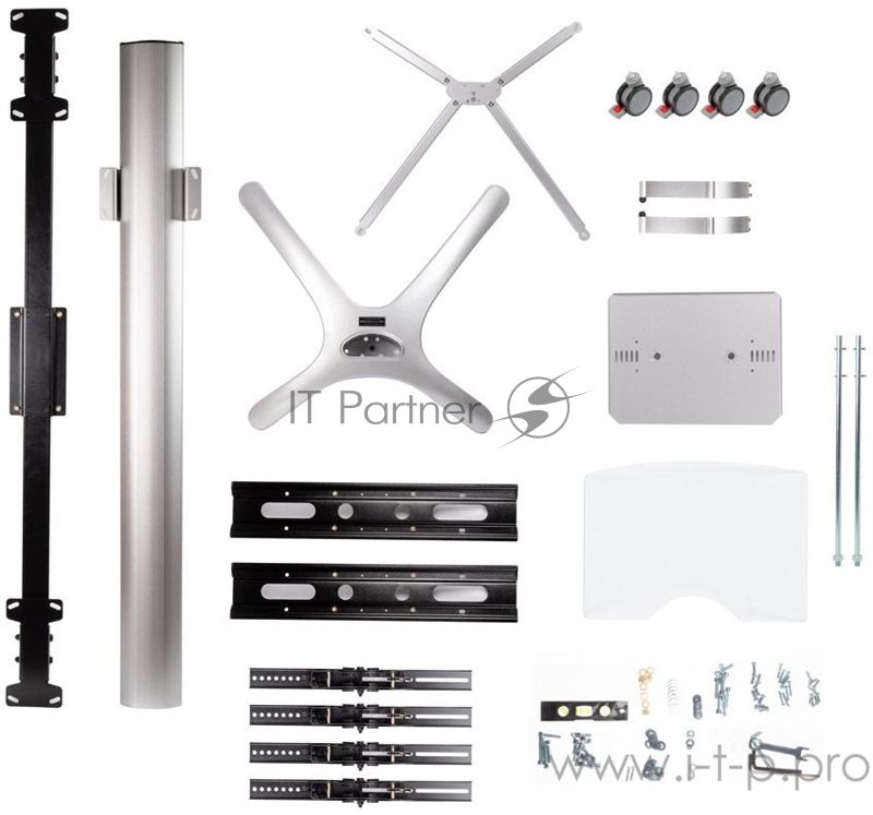 Подставка для телевизора Arm Media PT-STAND-15 (комплект из двух коробок) серебристый 26"-65" макс.120кг напольный наклон