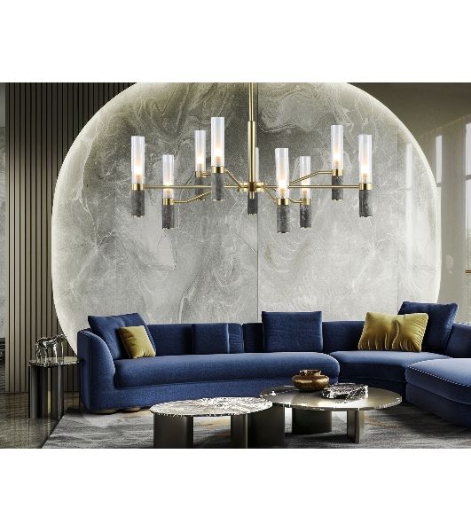Люстра Ambrella light LH53355/9 GD/CL/WH золото/прозрачный/белый G9*9 max 40W D850*890