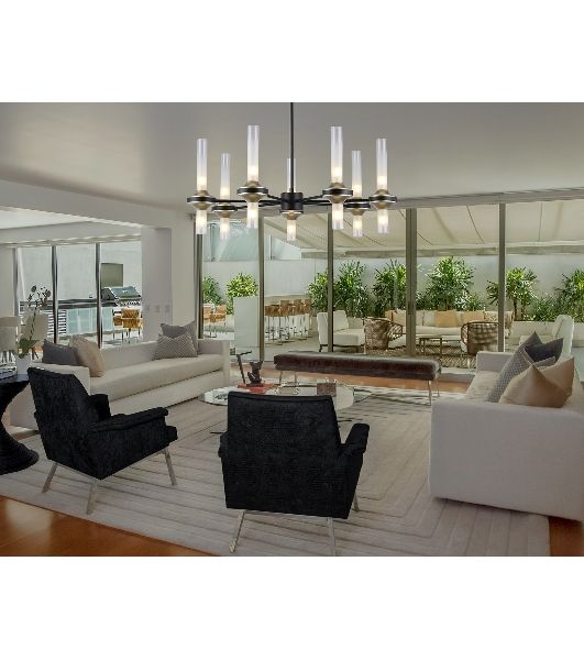 Люстра Ambrella light LH55353/14 BK/CGD/CL черный/золото/прозрачный G9/14 max 30W D750*690