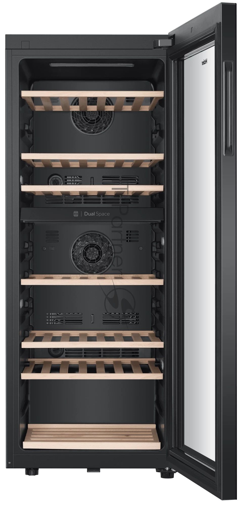 Винный шкаф Haier FWC77GDAE1 черный, 190 л, 2 отсека, 77 бут., класс A