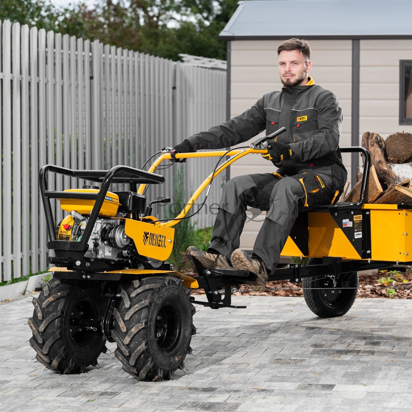 Мотоблок Denzel DPT-470S-PRO, 7 л.с., ремен.сцеп, фрез 3х4, ШОМ, передачи 4В/2Н