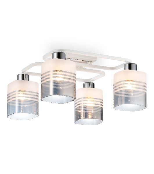 Светильник Ambrella light TR303205/4 WH/CH/SM/FR белый/хром/дымчатый/белый матовый E27*4 max 60W 370*370*200
