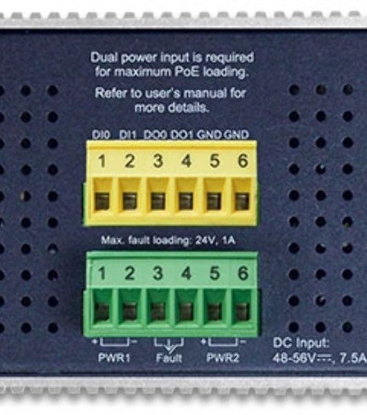 Коммутатор PLANET IGS-6325-8UP2S IP30 DIN-rail Industrial L3 8-Port 10/100/1000T 802.3bt PoE + 2-port 1G/2.5G SFP Full Managed Switch (-40 to 75 C, 8-port 95W PoE++, 802.3bt/PoH/Force modes, dual redundant power input on 48~56VDC terminal block, DIDO, ERP