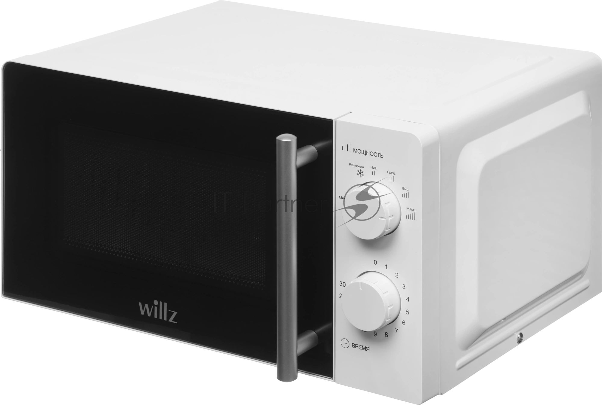 Микроволновая печь WILLZ MOS-1706MW белый, 17 л, 700 Вт, переключатели — поворотный механизм