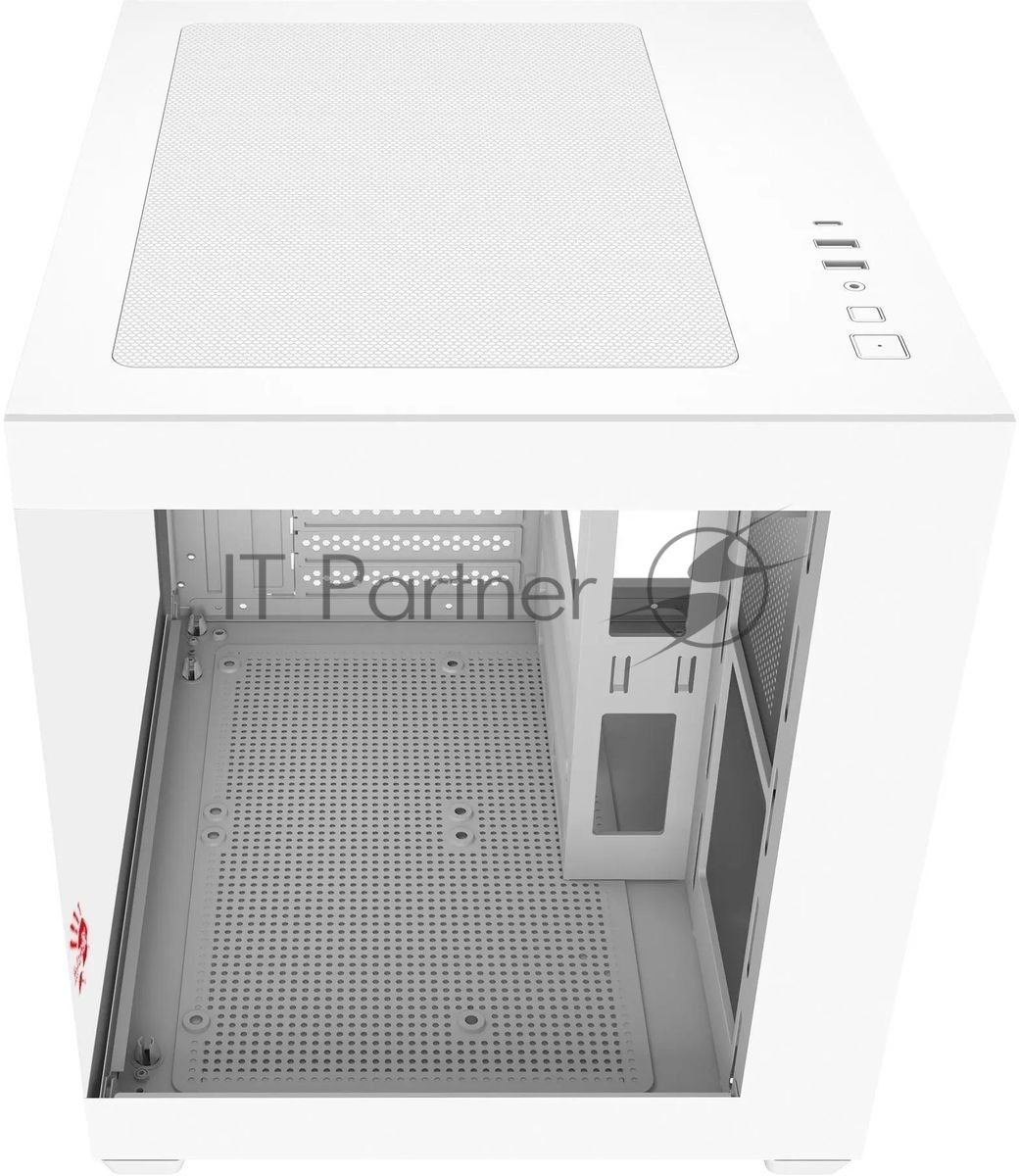 Компьютерный корпус Bloody CC-121 белый без БП mATX 7x120мм 1xUSB2.0 1xUSB3.0 audio