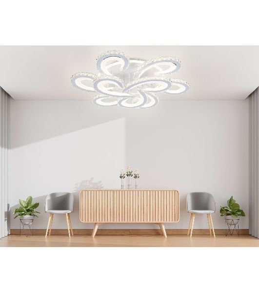 Потолочный светодиодный светильник Ambrella light FA1704/6+3 WH/CH белый/хром 255W 3000K-6400K 610*610*130 (ПДУ РАДИО 2.4G)