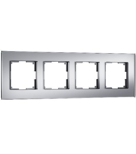 Рамка на 4 поста Senso (серебряный, стекло soft-touch) W0043106