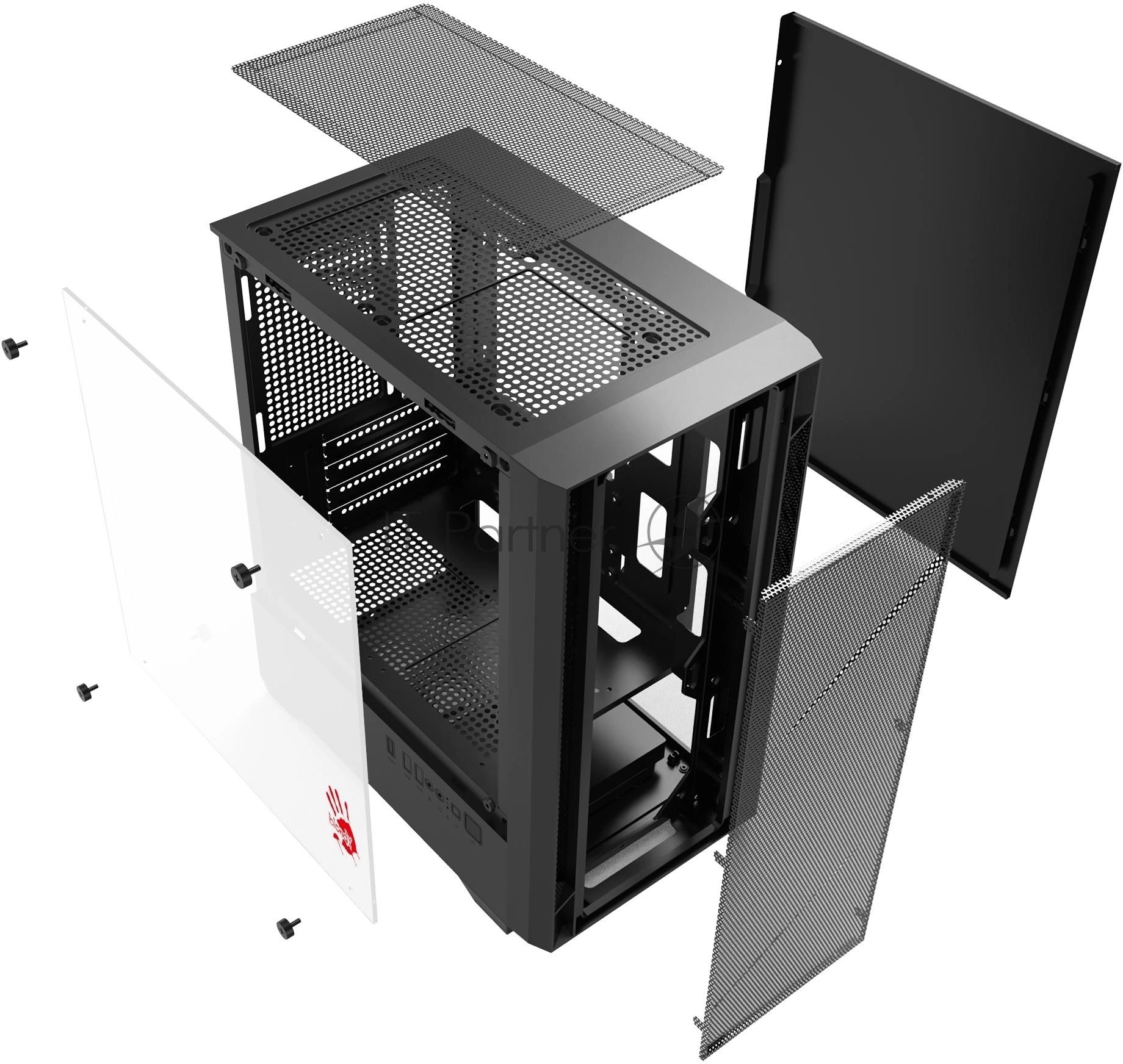 Корпус Bloody CC-124-BK, Mini-Tower, чёрный