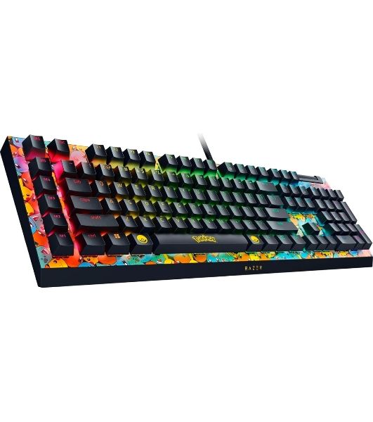 Клавиатура Razer BlackWidow V4 X Green Switch Pokemon Kanto Starters Edition проводная, USB Type-A, желтый