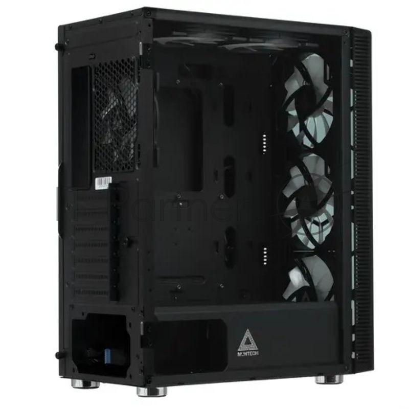 Компьютерный корпус Montech X3 GLASS, без БП, ATX 6x120мм 2xUSB 3.0 1xUSB3.1 audio bott PSU, черный