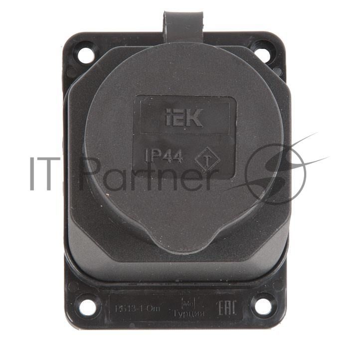 Розетка кабельная наружной установки IР44 16А 2Р+E каучук ОМЕГА IEK PKR11-016-2-K02