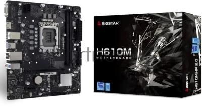 Материнская плата Biostar H610MHP 2.0, LGA 1700, Intel H610, 2xDDR4, 4xSATA, 1xM.2, 1xPCIe 4.0 x16, 1xPCIe x1, 1xHDMI, 1xVGA, 1x 1Gb LAN, 2xUSB-A 3.2 Gen 1, 4xUSB-A 2.0, 3x3.5 мм, 7.1, mATX