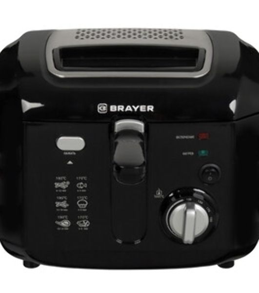 Фритюрница BRAYER BR2836 чёрный, 1800 Вт, 2.5 л, 0.5 кг, съёмная чаша, антипригарное покрытие