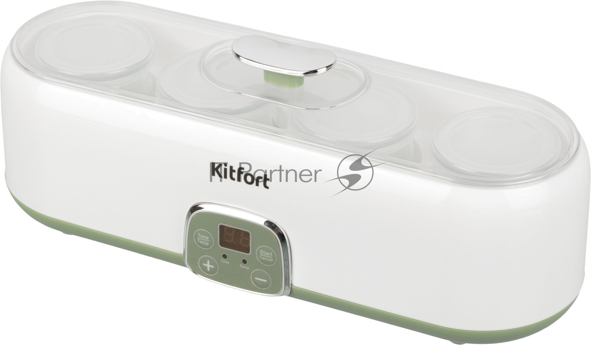 Йогуртница Kitfort KT-2007 20Вт 4б. 180 мл упр.:электрон. белый/зеленый