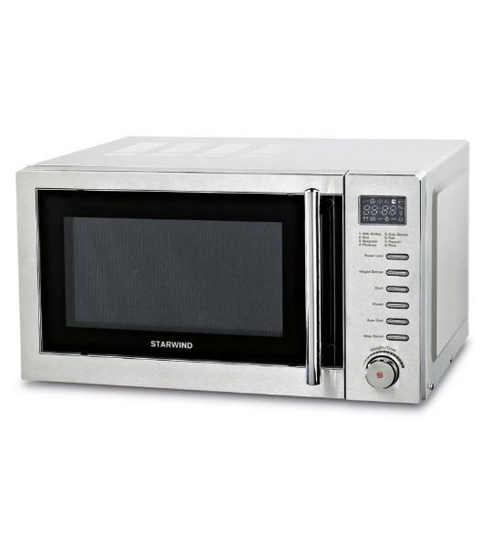 Микроволновая печь Starwind SMW5220 серебристый, 20 л, 700 Вт, переключатели - кнопки, поворотный механизм