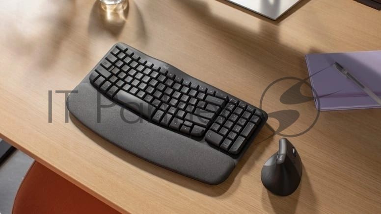 Клавиатура Logitech Wave Keys беспроводная, Bluetooth, радиоканал, серый