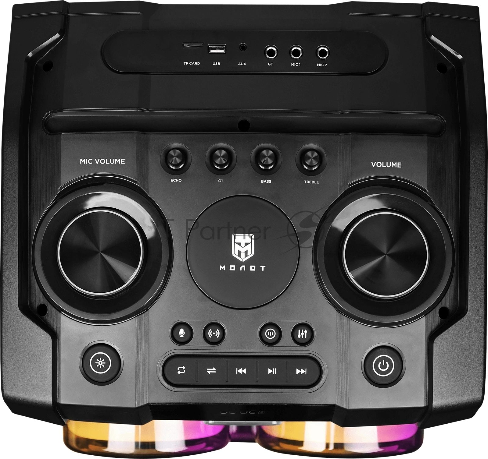 Колонка портативная Ural 23 черный 2000W 1.1 BT/3.5Jack/USB-C 15м 7000mAh (УРАЛ МОЛОТ 23)